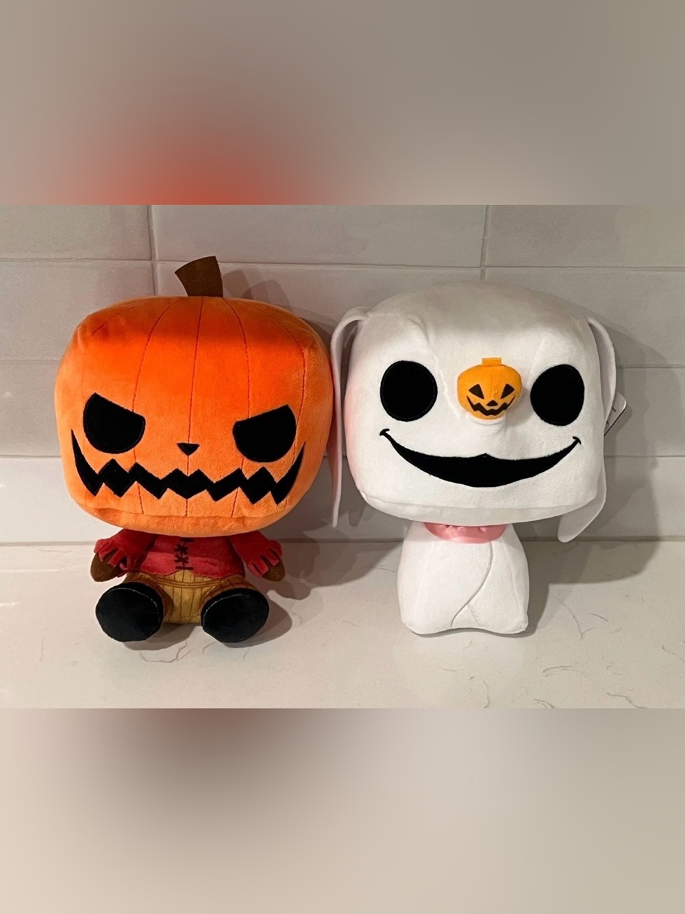 DISNEY Nightmare Before Christmas ZERO & PUMPKIN KING Plush Lot 30th FUNKO POP